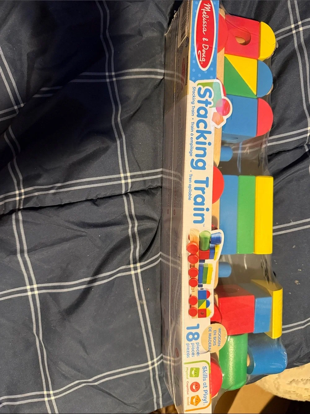 Melissa & Doug Wooden Stacking Train in Red, Blue, Green, Yellow